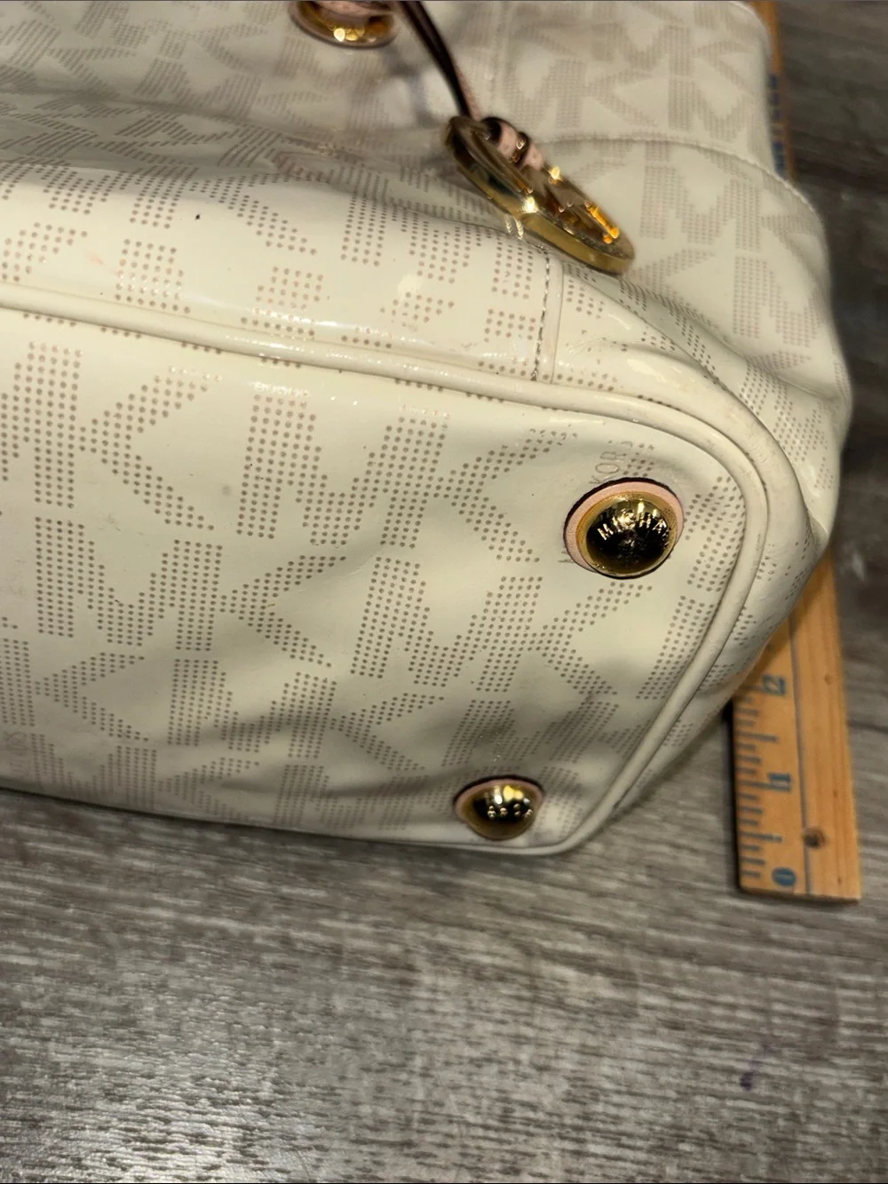 Michael Kors Ivory Monogram Tote with Handles